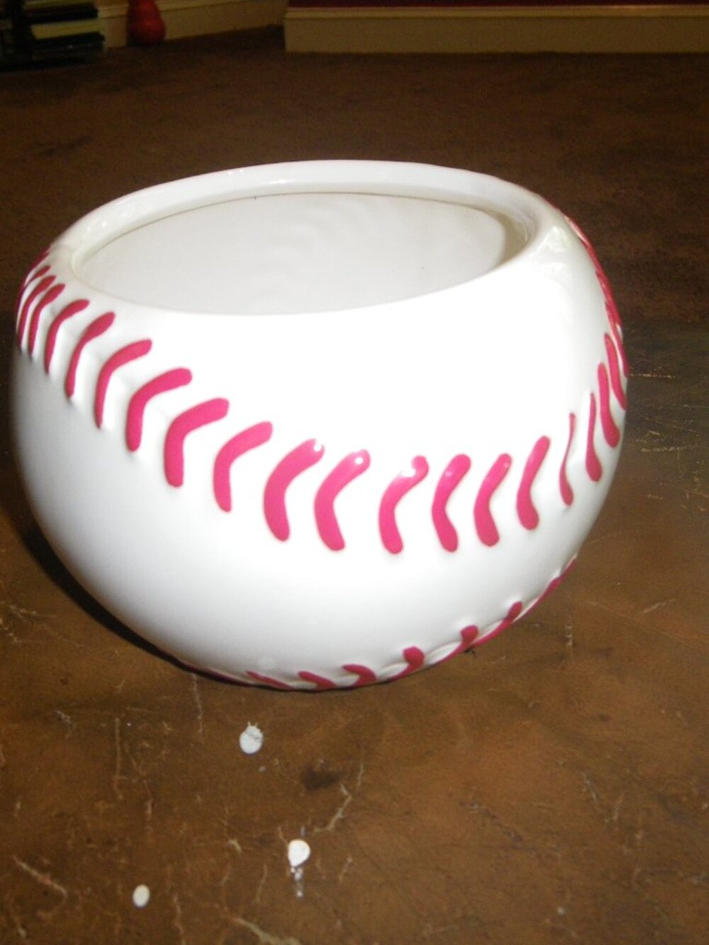 Ceramic Baseball Bowl Vase Knickknack Trinket - Picture 2 of 5